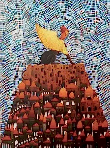 BİNNUR YÜCEBAŞ RUOCCO tarafından 2024 yılında 80x60 cm ölçülerinde Tuval üzeri yağlı boya tekniği ile yapılmıştır.