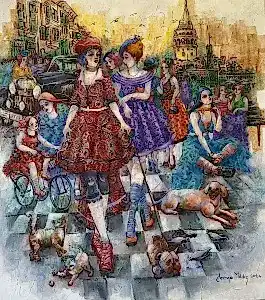 DERYA YILDIZ tarafından 2024 yılında 90x80 cm ölçülerinde Tuva üzeri yağlı boya tekniği ile yapılmıştır.