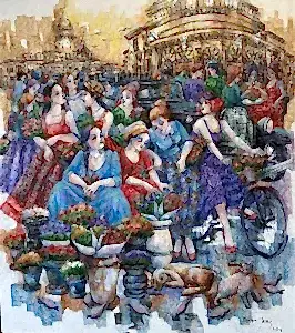 DERYA YILDIZ tarafından 2024 yılında 90x80 cm ölçülerinde Tuva üzeri yağlı boya tekniği ile yapılmıştır.