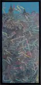 ENGİN KORKMAZ tarafından 2024 yılında 180x80 cm ölçülerinde Tuval üzeri akrilik boya tekniği ile yapılmıştır.