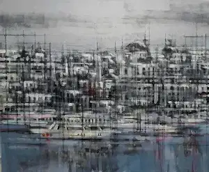 AYHAN ÇETİN tarafından 2021 yılında 90x110 cm ölçülerinde Tuval üzeri akrilik boya tekniği ile yapılmıştır.