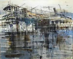 AYHAN ÇETİN tarafından 2020 yılında 90x110 cm ölçülerinde Tuval üzeri akrilik boya tekniği ile yapılmıştır.