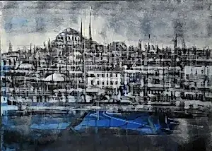 AYHAN ÇETİN tarafından 2021 yılında 50x70 cm ölçülerinde Tuval üzeri akrilik boya tekniği ile yapılmıştır.