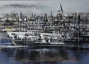 AYHAN ÇETİN tarafından 2021 yılında 50x70 cm ölçülerinde Tuval üzeri akrilik boya tekniği ile yapılmıştır.