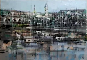 AYHAN ÇETİN tarafından 2021 yılında 50x70 cm ölçülerinde Tuval üzeri akrilik boya tekniği ile yapılmıştır.