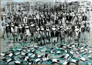 AYHAN ÇETİN tarafından 2021 yılında 25x35 cm ölçülerinde Tuval üzeri akrilik boya tekniği ile yapılmıştır.