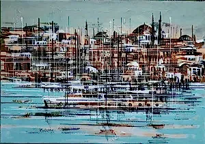 AYHAN ÇETİN tarafından 2021 yılında 35x50 cm ölçülerinde Tuval üzeri akrilik boya tekniği ile yapılmıştır.