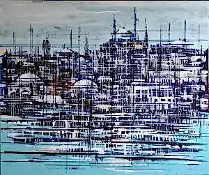 AYHAN ÇETİN tarafından 2021 yılında 50x60 cm ölçülerinde Tuval üzeri akrilik boya tekniği ile yapılmıştır.