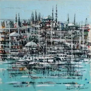 AYHAN ÇETİN tarafından 2021 yılında 30x30 cm ölçülerinde Tuval üzeri akrilik boya tekniği ile yapılmıştır.