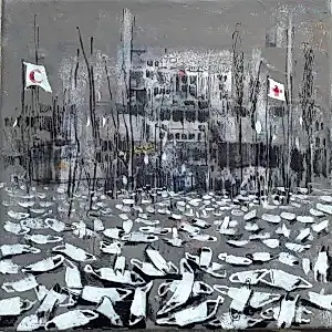 AYHAN ÇETİN tarafından 2020 yılında 25x25 cm ölçülerinde Tuval üzeri akrilik boya tekniği ile yapılmıştır.