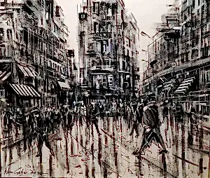 AYHAN ÇETİN tarafından 2025 yılında 100x120 cm ölçülerinde Tuval üzeri akrilik boya tekniği ile yapılmıştır.