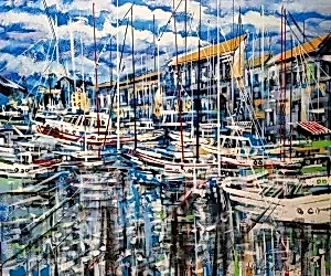 AYHAN ÇETİN tarafından 2025 yılında 100x120 cm ölçülerinde Tuval üzeri akrilik boya tekniği ile yapılmıştır.