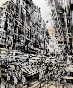 AYHAN ÇETİN tarafından 2025 yılında 120x100 cm ölçülerinde Tuval üzeri akrilik boya tekniği ile yapılmıştır.