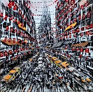 AYHAN ÇETİN tarafından 2025 yılında 40x40 cm ölçülerinde Tuval üzeri akrilik boya tekniği ile yapılmıştır.