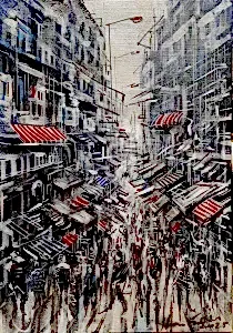 AYHAN ÇETİN tarafından 2025 yılında 70x48 cm ölçülerinde Tuval üzeri akrilik boya tekniği ile yapılmıştır.