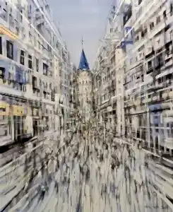 AYHAN ÇETİN tarafından 2023 yılında 100x80 cm ölçülerinde Tuval üzeri akrilik boya tekniği ile yapılmıştır.