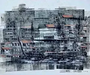 AYHAN ÇETİN tarafından 2022 yılında 80x90 cm ölçülerinde Kağıt üstü akrilik ve asetat tekniği ile yapılmıştır.