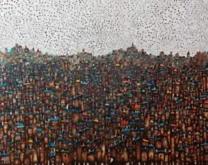 BİNNUR YÜCEBAŞ RUOCCO tarafından 2025 yılında 120x150 cm ölçülerinde Tuval üzeri yağlı boya tekniği ile yapılmıştır.