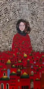 BİNNUR YÜCEBAŞ RUOCCO tarafından 2025 yılında 130x65 cm ölçülerinde Tuval üzeri yağlı boya tekniği ile yapılmıştır.