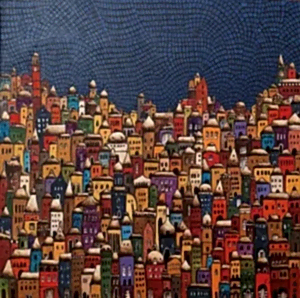 BİNNUR YÜCEBAŞ RUOCCO tarafından 2024 yılında 60x60 cm ölçülerinde Tuval üzeri yağlı boya tekniği ile yapılmıştır.