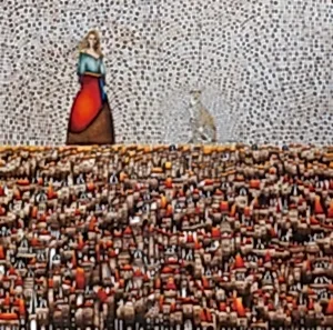 BİNNUR YÜCEBAŞ RUOCCO tarafından 2023 yılında 100x100 cm ölçülerinde Tuval üzeri yağlı&nbsp;boya tekniği ile yapılmıştır.