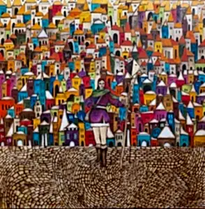 BİNNUR YÜCEBAŞ RUOCCO tarafından 2023 yılında 60x60 cm ölçülerinde Tuval üzeri yağlı&nbsp;boya tekniği ile yapılmıştır.