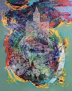 ENGİN KORKMAZ tarafından 2016 yılında 120x90 cm ölçülerinde Tuval üzeri akrilik boya tekniği ile yapılmıştır.