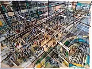 AYHAN ÇETİN tarafından 2012 yılında 150x200 cm ölçülerinde Tuval üzeri karışık teknik tekniği ile yapılmıştır.