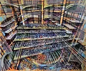 AYHAN ÇETİN tarafından 2013 yılında 130x150 cm ölçülerinde Tuval üzeri karışık teknik tekniği ile yapılmıştır.