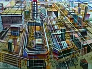 AYHAN ÇETİN tarafından 2013 yılında 90x120 cm ölçülerinde Tuval üzeri karışık teknik tekniği ile yapılmıştır.