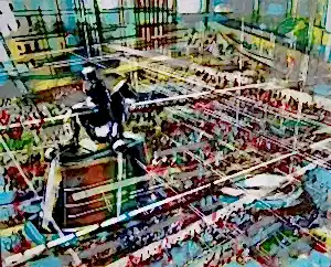 AYHAN ÇETİN tarafından 2013 yılında 40x50 cm ölçülerinde Tuval üzeri akrilik boya tekniği ile yapılmıştır.