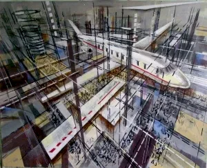 AYHAN ÇETİN tarafından 2013 yılında 120x150 cm ölçülerinde Tuval üzeri akrilik boya tekniği ile yapılmıştır.