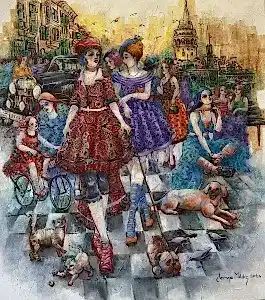 DERYA YILDIZ tarafından 2024 yılında 90x80 cm ölçülerinde Tuval üzeri yağlı boya tekniği ile yapılmıştır.