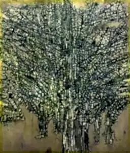 DEVRİM ERBİL tarafından 2022 yılında 120x100 cm ölçülerinde Batik tekniği ile yapılmıştır.