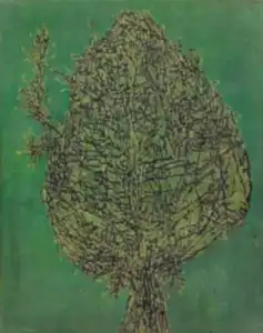 DEVRİM ERBİL tarafından 2020 yılında 120x100 cm ölçülerinde Batik tekniği ile yapılmıştır.