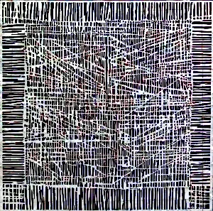 DEVRİM ERBİL tarafından 2011 yılında 92x92 cm ölçülerinde Abanoz üzeri Sedef tekniği ile yapılmıştır.