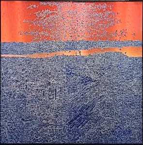 DEVRİM ERBİL tarafından 2023 yılında 105x105 cm ölçülerinde Alüminyum üzeri Giclee baskı 1/1 Monoprint tekniği ile yapılmıştır.