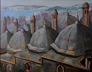 EROL EVGİN tarafından 2021 yılında 120x150 cm ölçülerinde Tuval üzeri yağlı boya tekniği ile yapılmıştır.