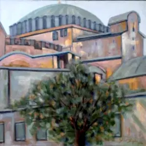 EROL EVGİN tarafından 2020 yılında 90x90 cm ölçülerinde Tuval üzeri yağlı boya tekniği ile yapılmıştır.