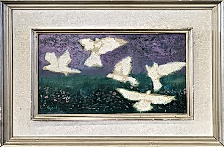 FİKRET OTYAM tarafından 1982 yılında 23x35 cm ölçülerinde Kontraplak üzeri yağlı boya tekniği ile yapılmıştır.