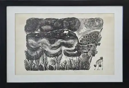 FÜREYA KORAL tarafından 1951 yılında 37x54 cm ölçülerinde Gravür tekniği ile yapılmıştır.