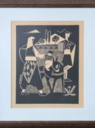 MUAMMER BAKIR tarafından 31x23 cm ölçülerinde Ağaç Baskı tekniği ile yapılmıştır.