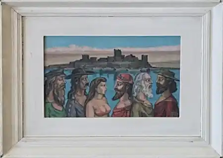 MÜMTAZ YENER tarafından 22x31 cm ölçülerinde Kontraplak üzeri yağlı boya tekniği ile yapılmıştır.