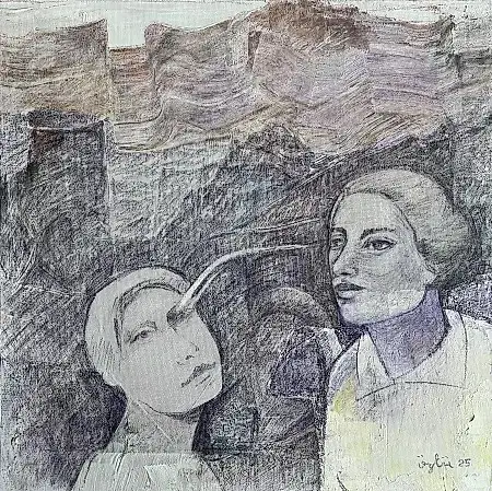 NECMETTİN ÖZLÜ tarafından 2025 yılında 40x40 cm ölçülerinde Tuvale kuru boya tekniği ile yapılmıştır.