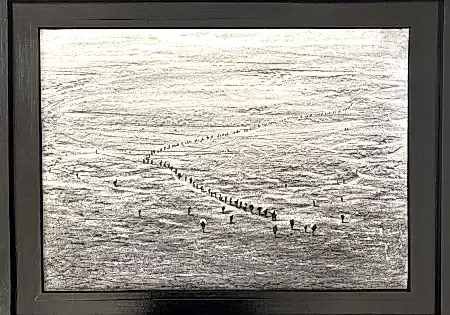 SALİH ÇAKAR tarafından 2026 yılında 35x50 cm ölçülerinde Kağıt üzeri karışık teknik tekniği ile yapılmıştır.