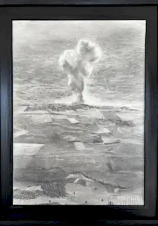 SALİH ÇAKAR tarafından 2026 yılında 50x35 cm ölçülerinde Kağıt üzeri karışık teknik tekniği ile yapılmıştır.