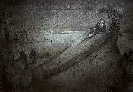 SERTAP YEĞİN tarafından 2025 yılında 29x42 cm ölçülerinde Kağıt üzeri füzen tekniği ile yapılmıştır.