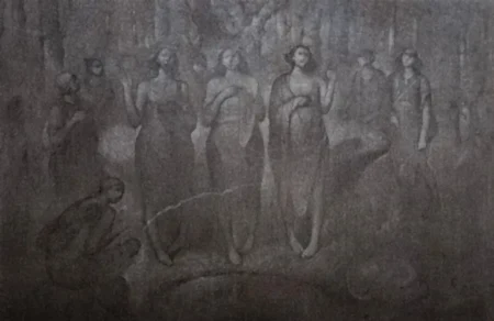 SERTAP YEĞİN tarafından 2025 yılında 29x42 cm ölçülerinde Kağıt üzerine füzen tekniği ile yapılmıştır.