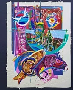 ENGİN KORKMAZ tarafından 2018 yılında 85x65 cm ölçülerinde Karışık teknik tekniği ile yapılmıştır.