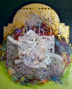 ENGİN KORKMAZ tarafından 2016 yılında 120x90 cm ölçülerinde Tuval üzeri akrilik boya tekniği ile yapılmıştır.